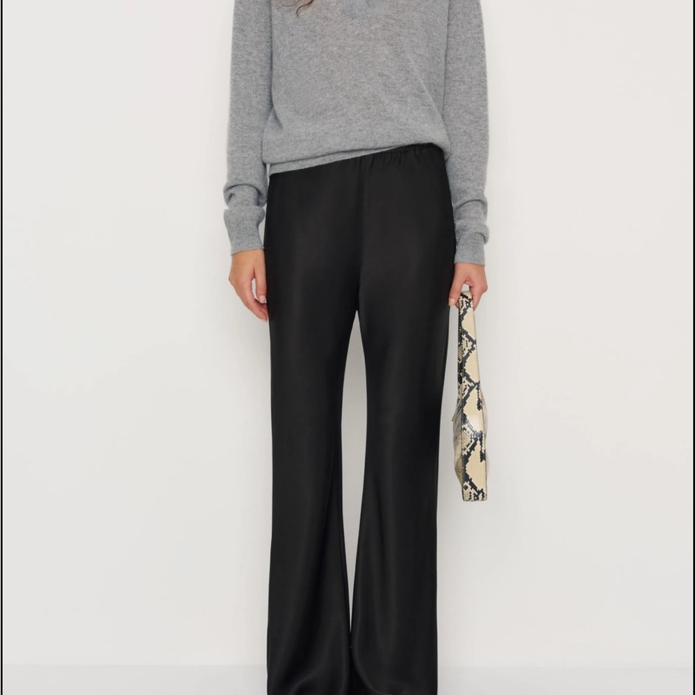 Gale Satin Mid Rise Bias Pant